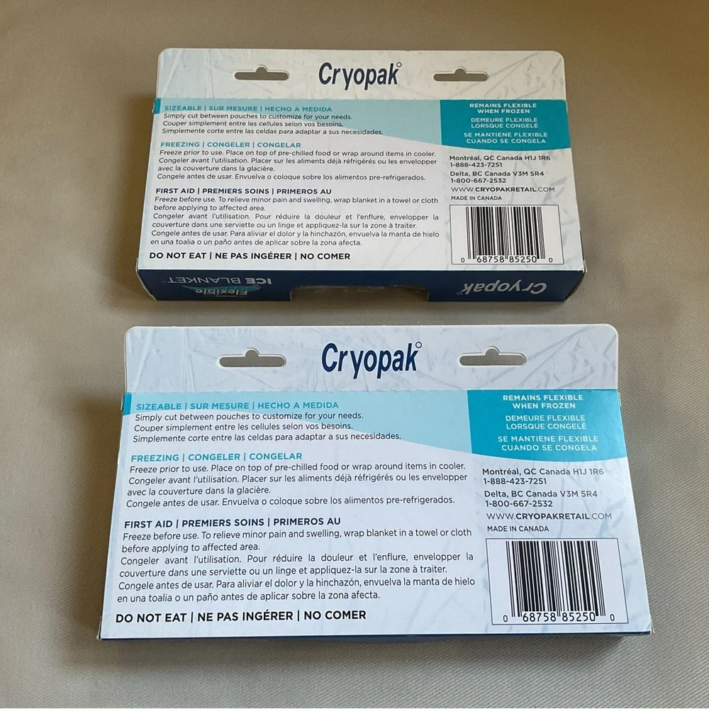 Cryopak Flexible Ice Blanket 9x16.5 Non Toxic Reusable Foldable **SET OF 2** NIB